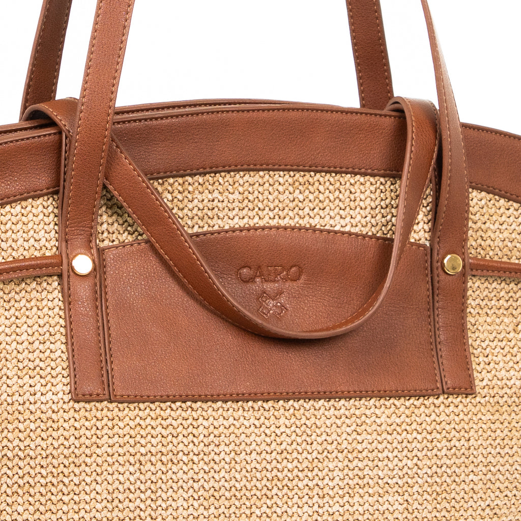 Cairo Raffia Tote — Brown