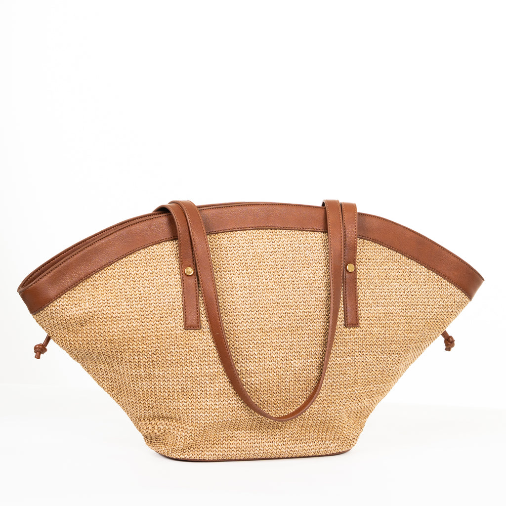 Cairo Raffia Tote — Brown