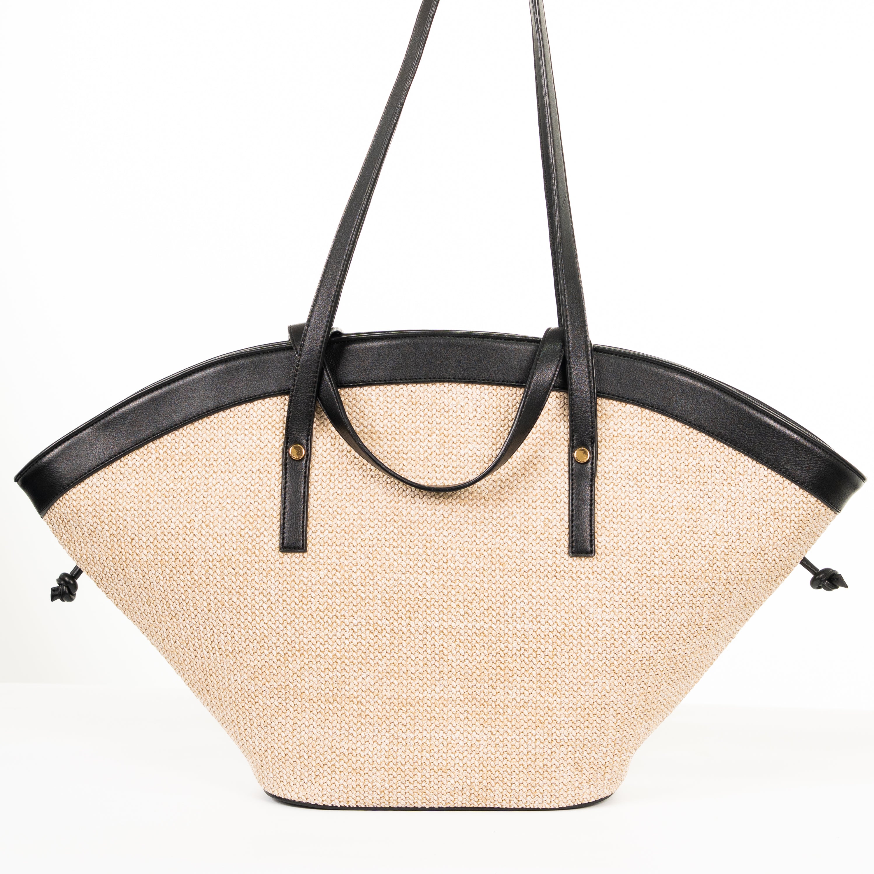 Cairo  Raffia Tote — Black