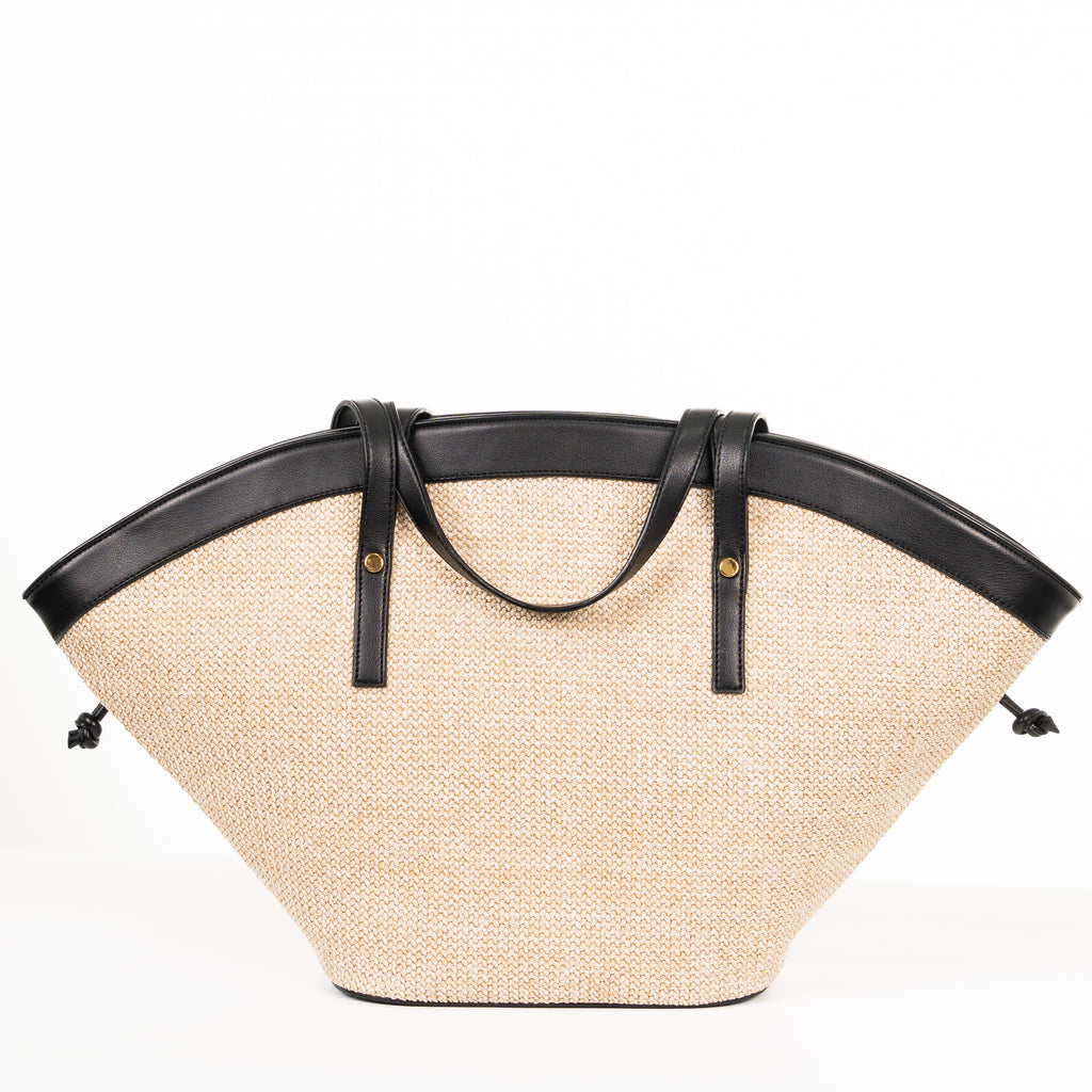 Cairo  Raffia Tote — Black