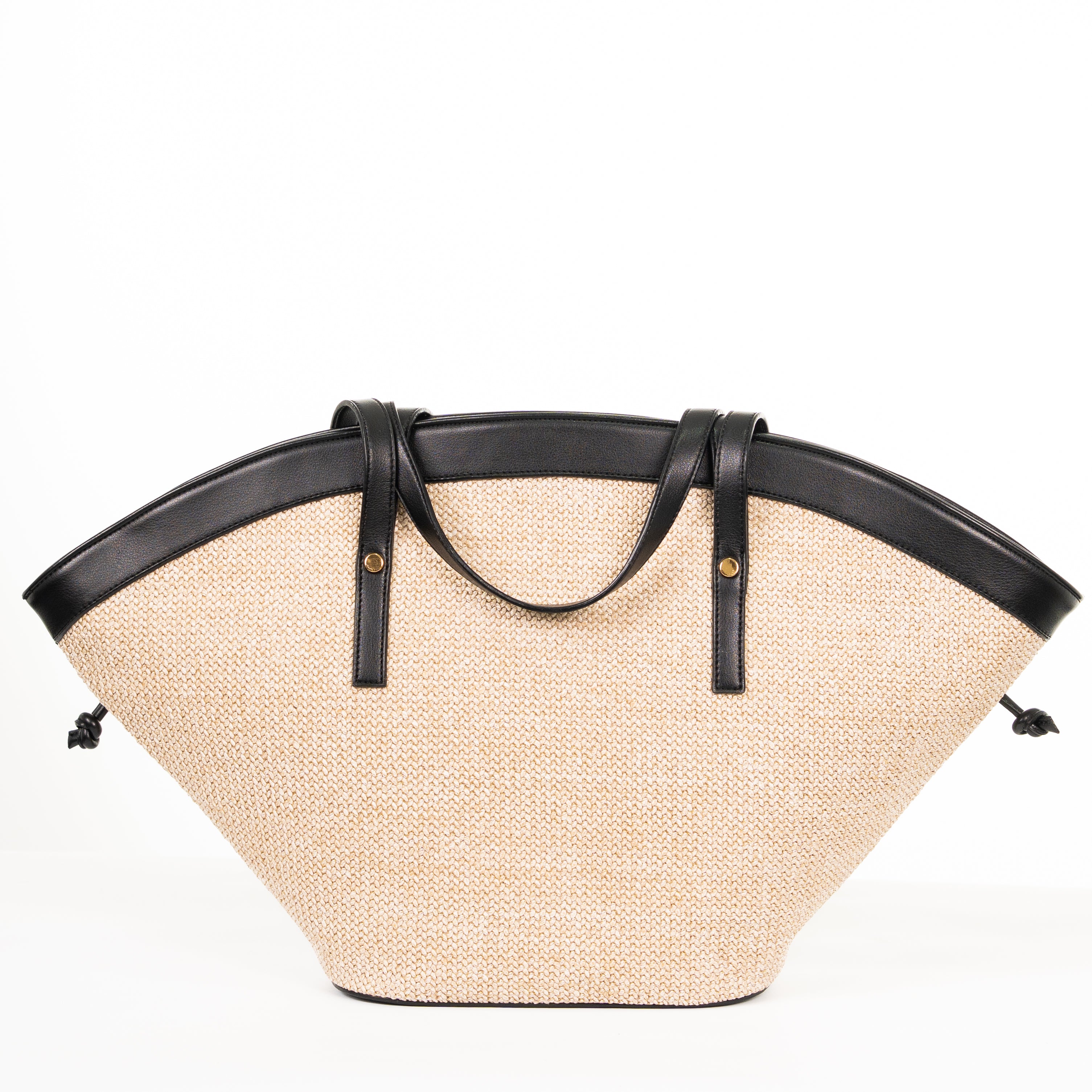 Cairo  Raffia Tote — Black