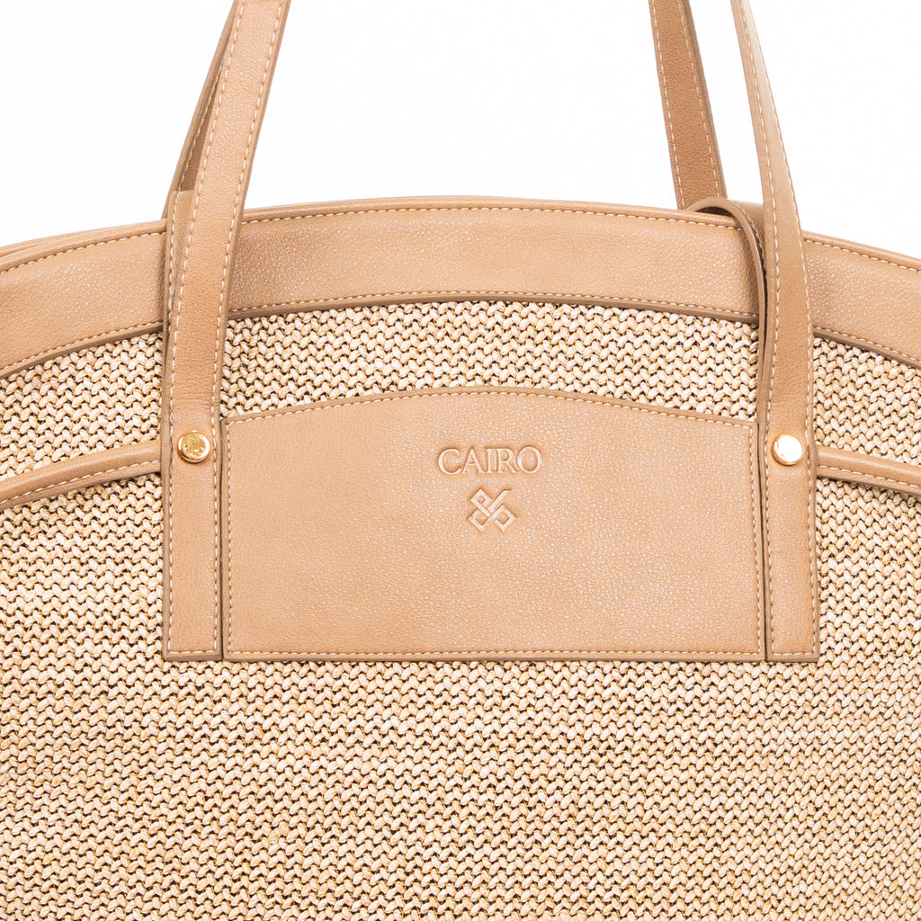 Cairo Raffia Tote — Beige