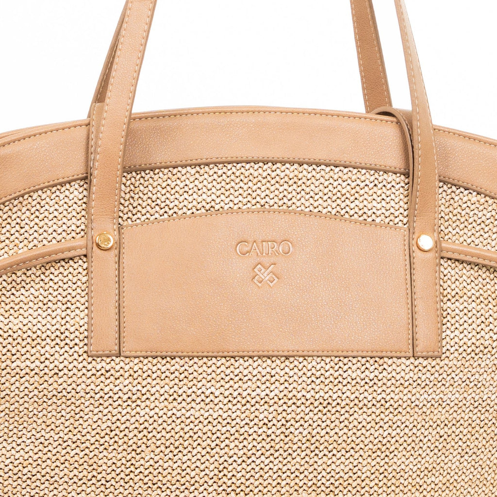 Cairo Raffia Tote — Beige - Cairo 86