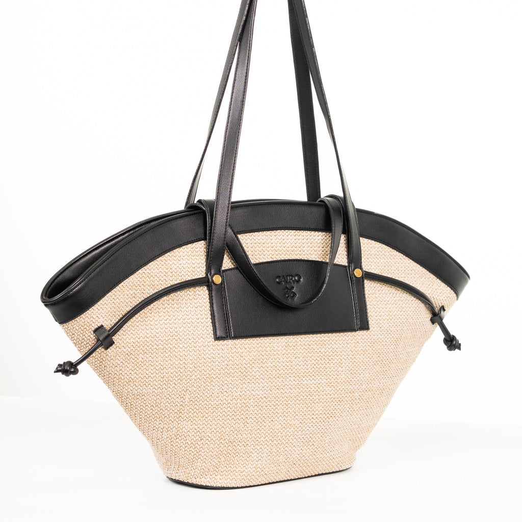 Cairo Raffia Tote — Black - Cairo 86