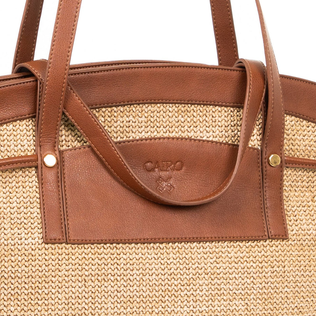 Cairo Raffia Tote — Brown - Cairo 86